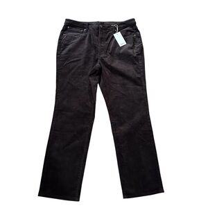 Quince Women’s Organic Stretch Corduroy Straight Leg Pants in Espresso Sz 16 NWT